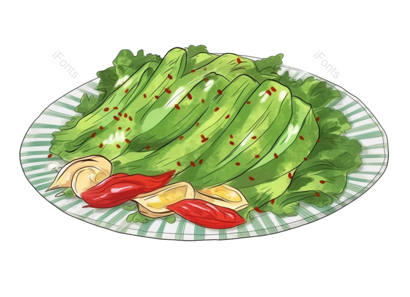 盘子图片,美食元素,美味PNG,绿色蔬菜免抠素材